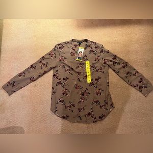 NWT Hilary Radley Dusty Rose Floral Blouse - Small